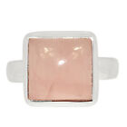Natural Rose Quartz - Madagascar 925 Sterling Silver Ring Jewelry s.7 CR31324