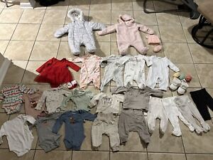 LOT Beautiful Baby Girl Clothes 0-3 Months Outfits Sets Snowsuits Long sleeve