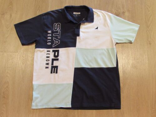 STAPLE~ Men's Colorblock Short Sleeve Pigeon Polo Shirt~ World Renown ~ L