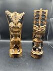 Hand Carved Pair Tiki Statues