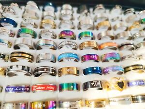 30pcs Wholesale BULK LOT mixed STAINLESS STEEL RINGS MEN'S Fashion Wedding Ring