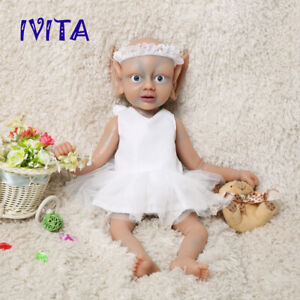 18'' Full Silicone Reborn Dolls Girl Newborn Baby Fairy Take Pacifier Xmas Gift