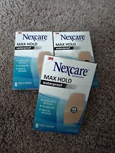 (3) Boxes Of Nexcare Max Hold Waterproof Bandages 6 Knee & Elbow