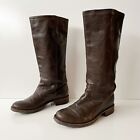 Fiorentini + Baker Knee High Brown Leather Riding Boots Tall Pull On Size 37 / 7