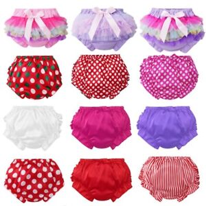 Baby Girls Cotton Ruffled Bloomers Diaper Covers Shorts Underwear Panty Briefs