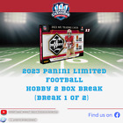 NEW ENGLAND PATRIOTS 2023 Panini Limited Football Hobby 2 Box Break 1/2