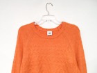 CAbi Women's Harvest Pullover Knit Sweater Size Small Orange Mixed Cable 4038