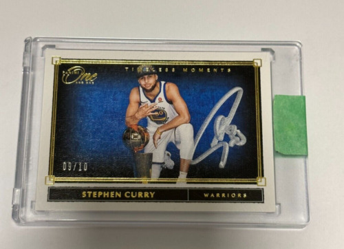 2019-20 Panini One and One Stephen Curry Timeless Moments Autographs Gold /10