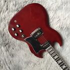 Wine Red SG Electric Guitar Solid Body Black Fretboard P90 Pickups Mahogany Body