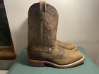 Mens 11.5 D Square Toe ICE Roper Work Western Cowboy Boots USA Made Leather