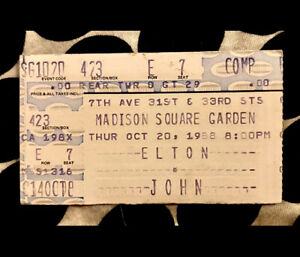 ELTON JOHN - REG STRIKES BACK TOUR MADISON SQUARE GARDEN - OCT 20, 1988 - TICKET