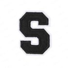 BLACK/white Embroidered Letter Iron On Patch