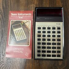 Texas Instruments TI-30 Scientific Calculator, Vintage With Owners Manual Works