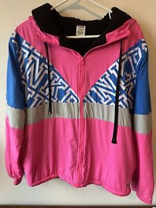 Victoria’s Secret Pink Colorblock Sherpa Lined Hooded Anorak M/L