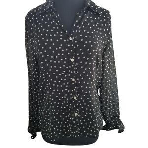 Sag Harbor Women's sheer long sleeved blouse sz Med