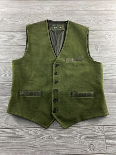 Orvis Wool Vest Forest green Men’s Hunting Outdoor Field Size Medium button up