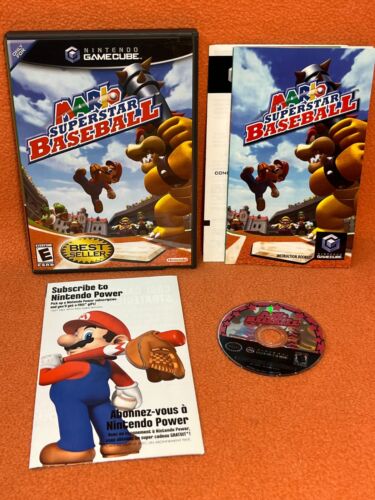 New ListingMario Superstar Baseball Nintendo GameCube Black Label Game Inserts Complete!