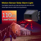 Wireless LED Solar Burglar Alarm Strobe Warning Light Motion Sensor Lamp U2E8