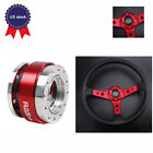 345mm Deep Dished Red Racing Steering Wheel with Ball Quick Release Adapter Kit