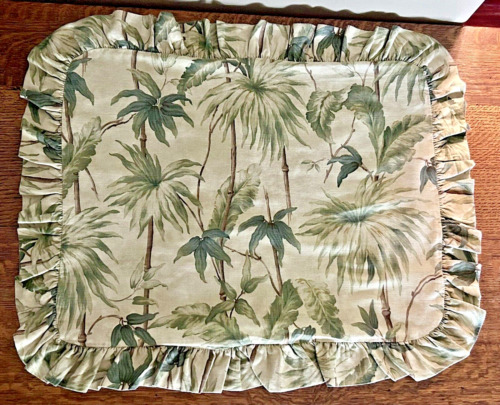 Ralph Lauren Belmont Oaks Palm Standard Pillow Sham(s) Set of 2 Beige Cotton EUC