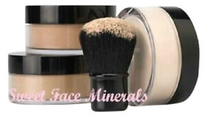 4pc FULL SIZE KIT (FAIR 1) Mineral Makeup Set Kabuki Bare Face Powder Foundation