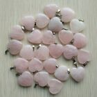 50pcs/lot Fashion Natural Rose Quartz Stone Love Heart Pendants Bead Wholesale