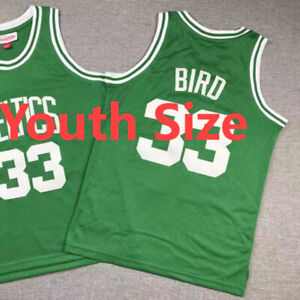 2 Colors Youth Size Boston 33# Larry Bird Basketball Jersey All Stitched