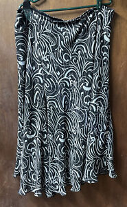 Lane Bryant Deep Black Flare Asymetrical Skirt Lined Maxi 18 20 2X