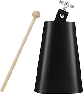 Cow Bells Noise Makers Hand Percussion Cowbell with Stick for Drum Set, 7 inch m