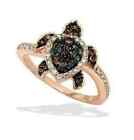 2Ct Round Lab Created Diamond Sea Turtle Engagement Ring 14K Rose Gold Finish