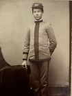 Antique Cabinet Card Photo Of A Young American Military Cadet In Unifom