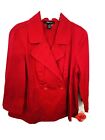 Style & Co. S Red Cotton V Neck Jacket NWT 3/4 Sleeve $60