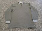 New Fargo Mens 1/4 Zip Sweater Size XL Green Striped Long Sleeve Pullover Cotton
