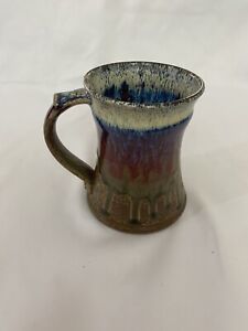 Art Pottery Handmade Coffee /Tea Mug Artist Signed Notched For Tea Bag!!