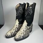 Women’s Garcia Botas Snake Leather Round Toe Western Cowboy Boots Size 7.5