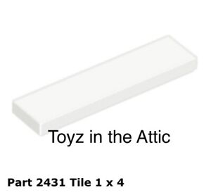 Lego 2x 2431 White Tile 1 x 4 6972