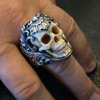 skull Head Hollow Vintage free size adjustable opening  Ring