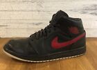 Air Jordan 1 Retro Mid Anthracite Gym Red Sneakers Mens Size 11