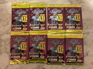 (8) Lot 2021 ABSOLUTE NFL Football Cards Cello Pack Factory Sealed 40 Cards
