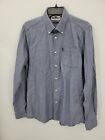 Barbour Shirt Mens Medium Heather Blue Long Sleeve Button Up Tailored Fit Casual