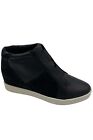 Vionic Leather Wedge Ankle Boots Emery Black