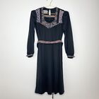 Young Edwardian Vintage Renaissance Fair Prairie Cottagecore Midi Dress Small