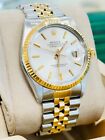 Rolex Datejust 16013 18k Yellow Gold Steel Jubilee Silver Dial Watch NO RESERVE!