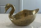 Vintage Solid Brass Swan Planter Bowl Medium 6x9”