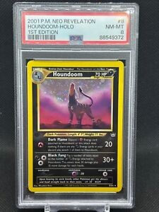 2001 Pokémon TCG Card NEO REVELATION 1st Edition Houndoom 8/64 HOLO PSA 8 NM-MT