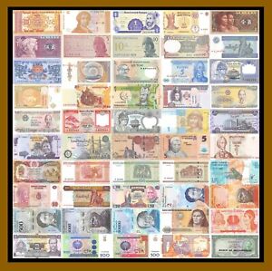 50 Pcs Different World Mix Foreign Banknotes Currency Set Countries Lot #2