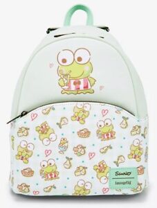 Loungefly Sanrio Keroppi Snacks And Beverages Gingham Mini Backpack Bag