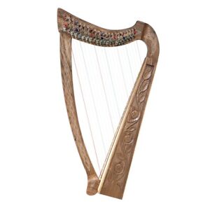 22 Metal Strings Irish Lyre Harp Rosewood Hand Engraved Lyre Harp Free Hard Case