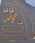 Sterling 925 Gold Vermeil Jewelry Lot Chain Necklace Bracelet Earrings 8 PCS