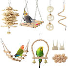 18pcs/set Parrot Swing Toy Exquisite Easy to Use Wooden Hanging Pet Birds Cage